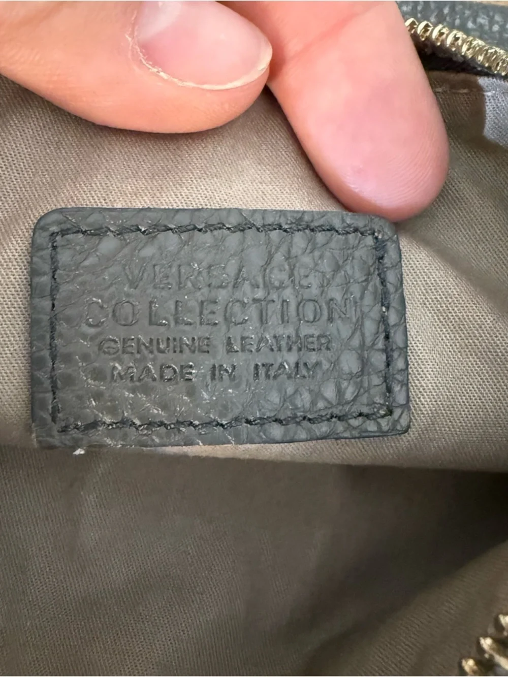 Versace Collection Medusa Grey Leather Wristlet